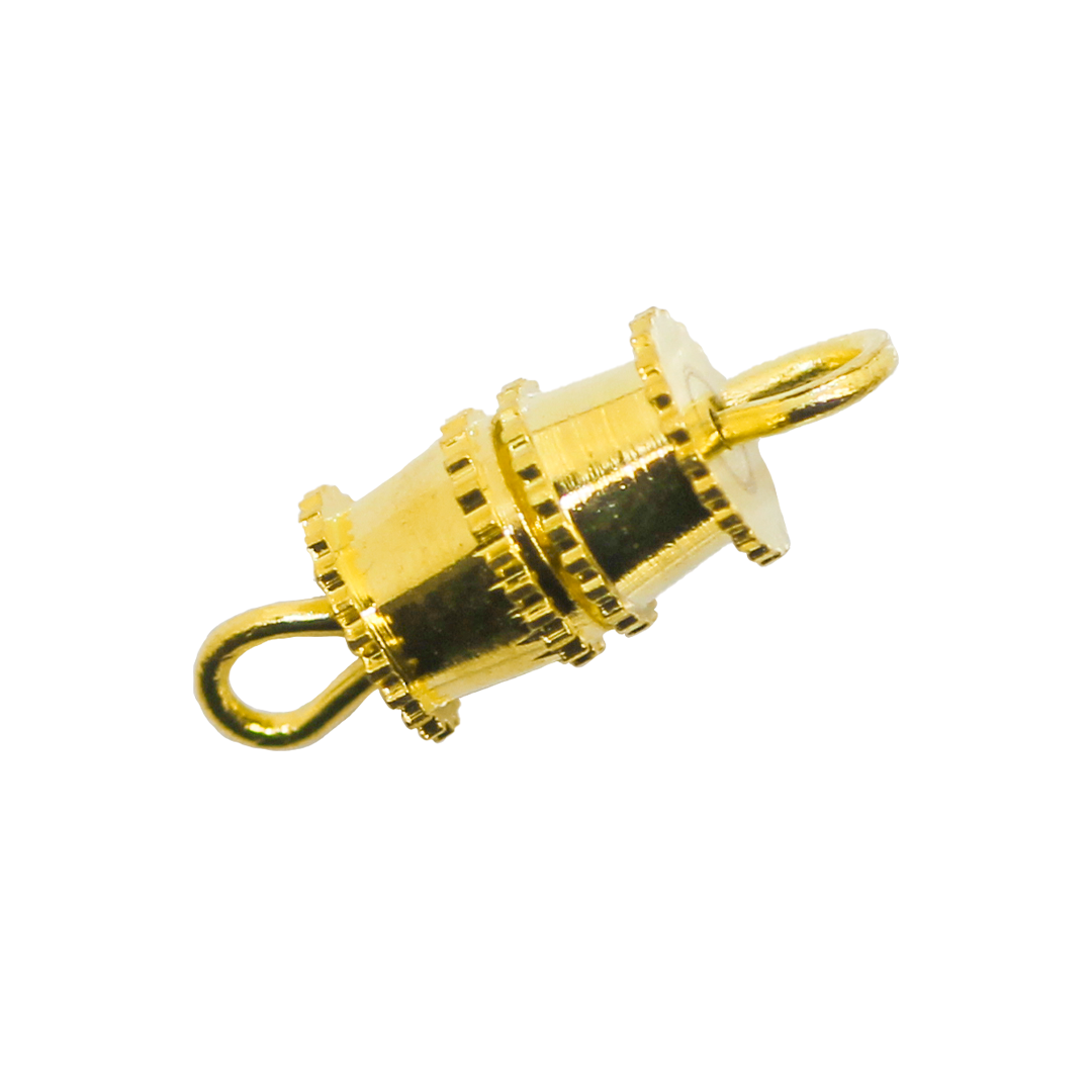 Clasp, Barrel Screw Clasp, Gold, Alloy, 13mm x 5mm, Sold Per pkg of 6