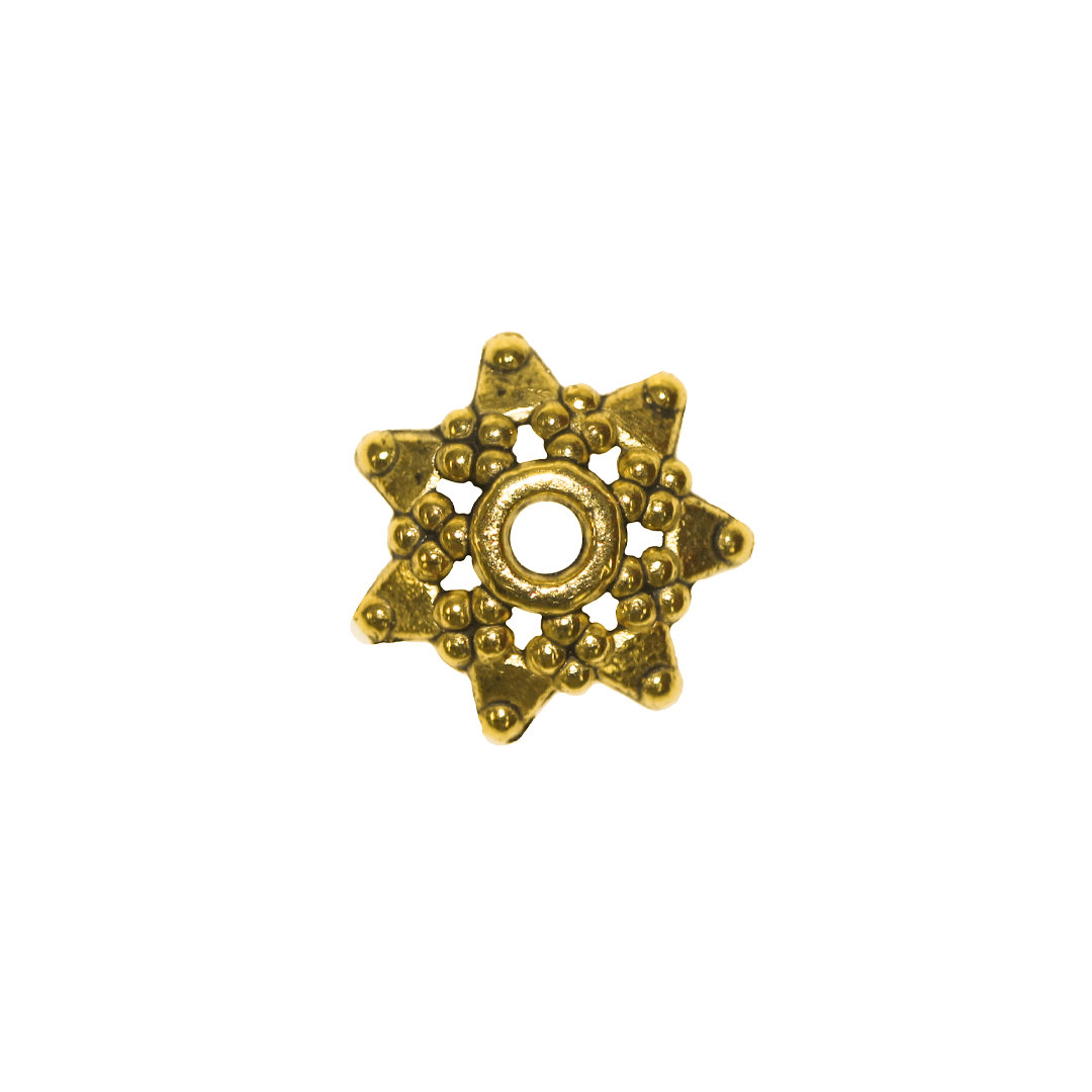 Bead Cap, Flower, Gold, Alloy, 3mm x 9.5mm, Sold Per pkg of 12