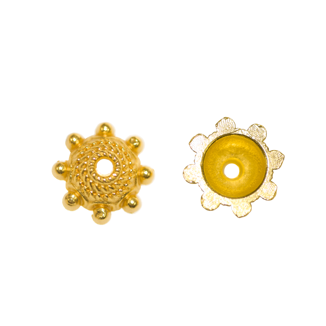 Bead Cap, Dome, Gold, Alloy, 4mm x 9.5mm, Sold Per pkg of 30
