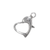 Clasp, Heart Lobster, Bright Silver, Alloy, 12mm x 8mm, Sold Per pkg of 6