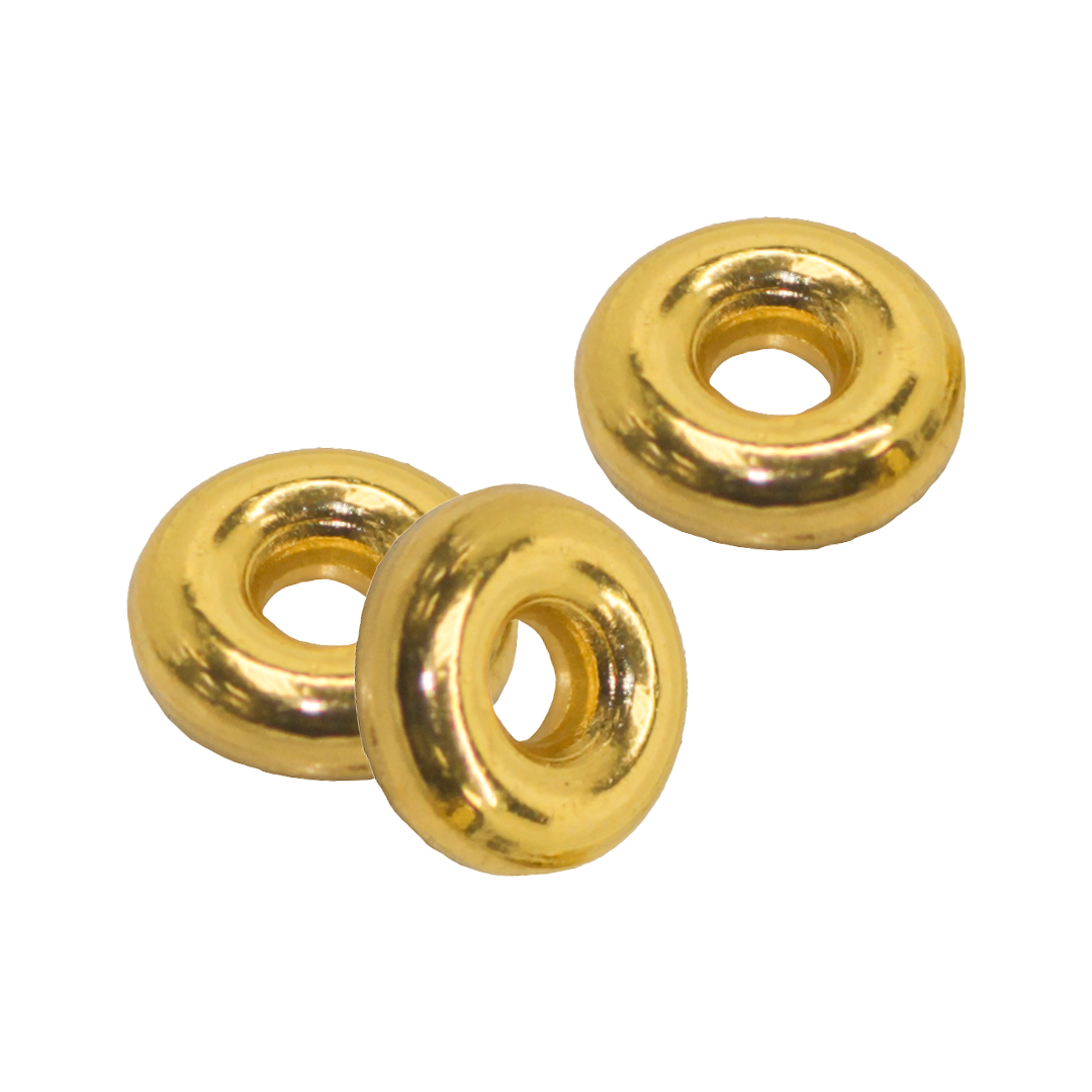Spacer, Donut, Gold, Alloy, 5mm, Sold Per Pkg of 40