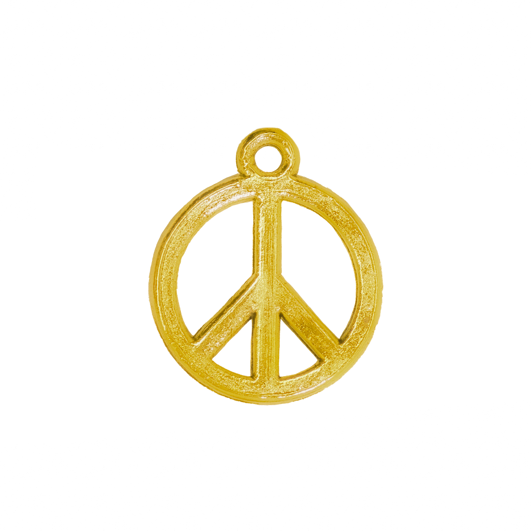 Charms, Peace Symbol, Gold, Alloy, 17mm x 14mm x 1mm, Sold Per pkg of 18