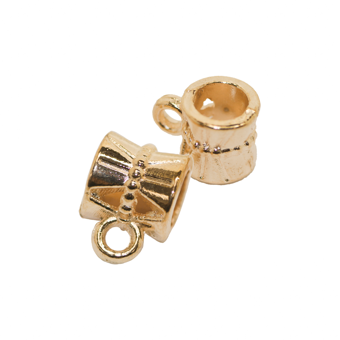 Spacers, Tibetan Charm Holder, Rose Gold, Alloy, 10mm x 7mm, Sold Per pkg of 16