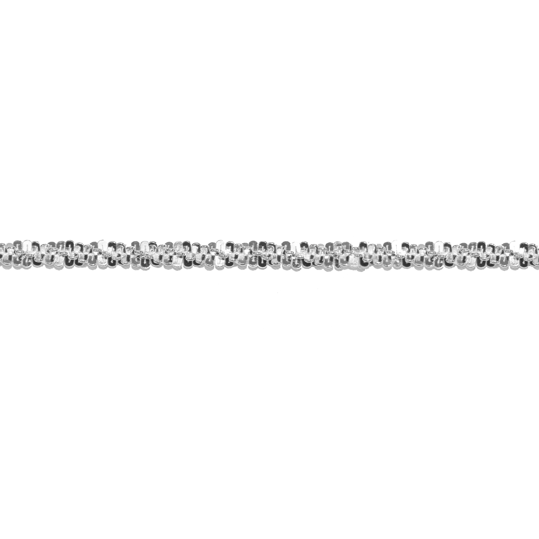 Twisted Chain Bracelet, 925 Sterling Silver, 6.5&quot; + 1.5&quot; extension - 1 Pc