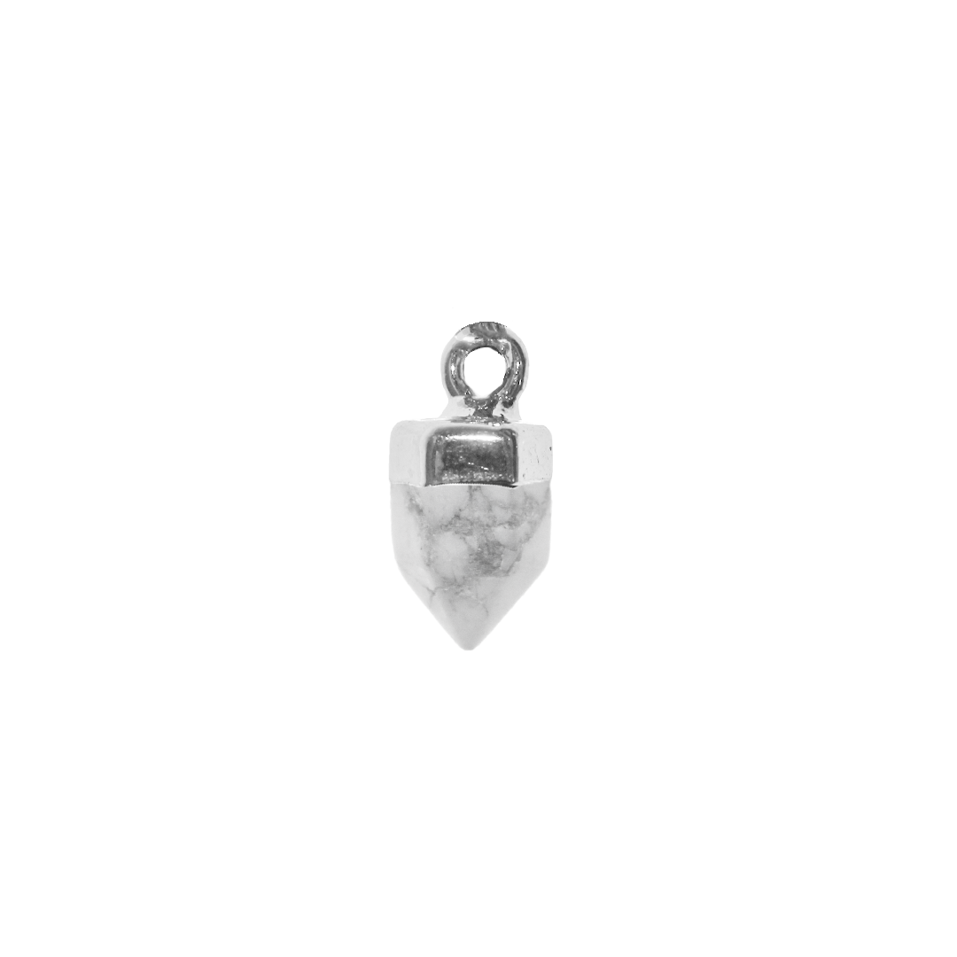 Charm, Faceted Stone, Bright Silver, Alloy, Approx 14.5mm x 6mm, Sold Per pkg of 1, Available in Multiple Gemstones