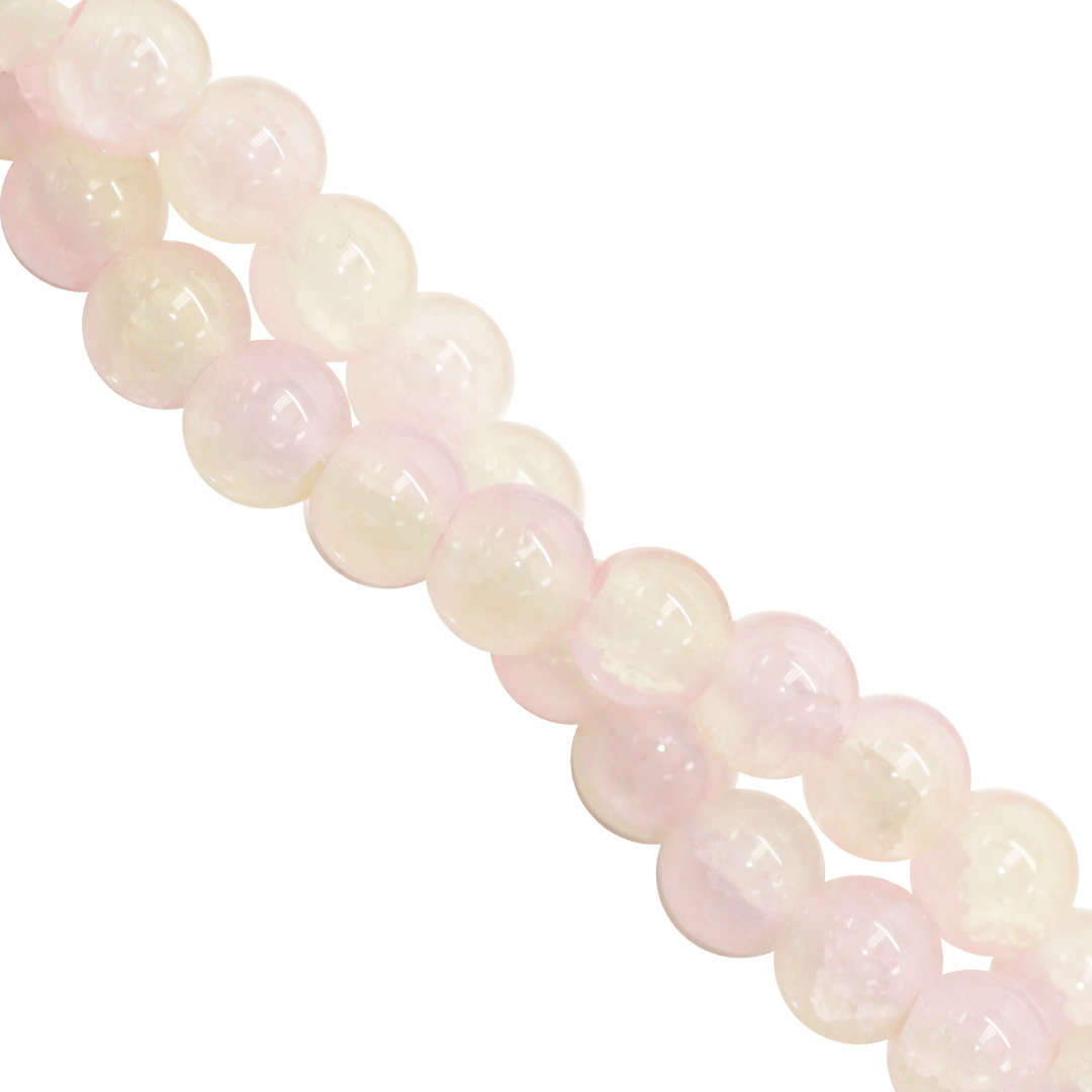 Marble Style Glass Beads, Cracked, 8mm, Approx 95 pcs per strand, Available in Multiple Colours
