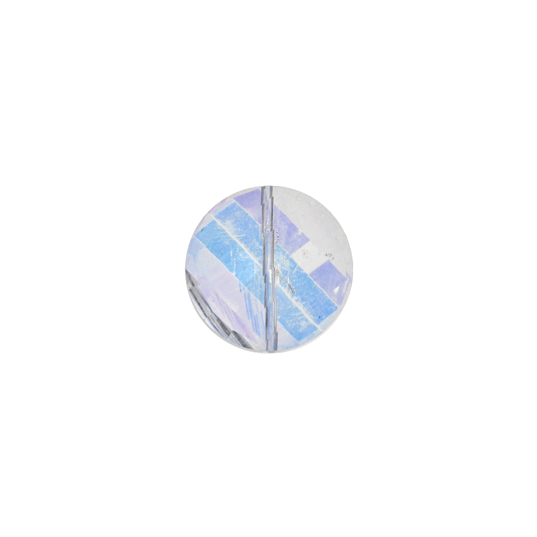 Glass Crystal Bead, Crystal AB, Flat Round, Twisted, 22mm x 22mm, Sold Per pkg of 4