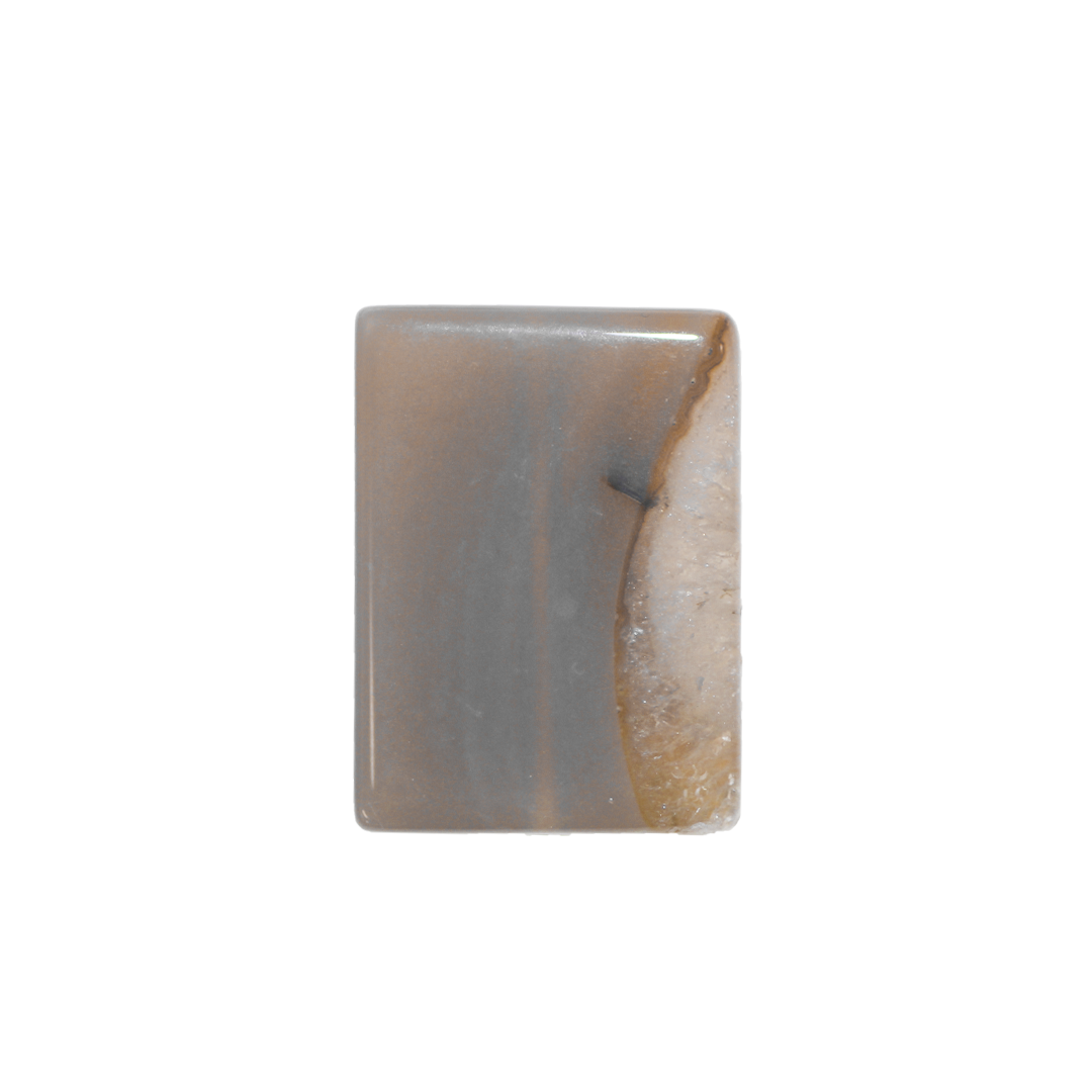 Gray Agate, Rectangle, Semi-Precious Stone, Approx 32mm x 21mm, Sold Per pkg of 1
