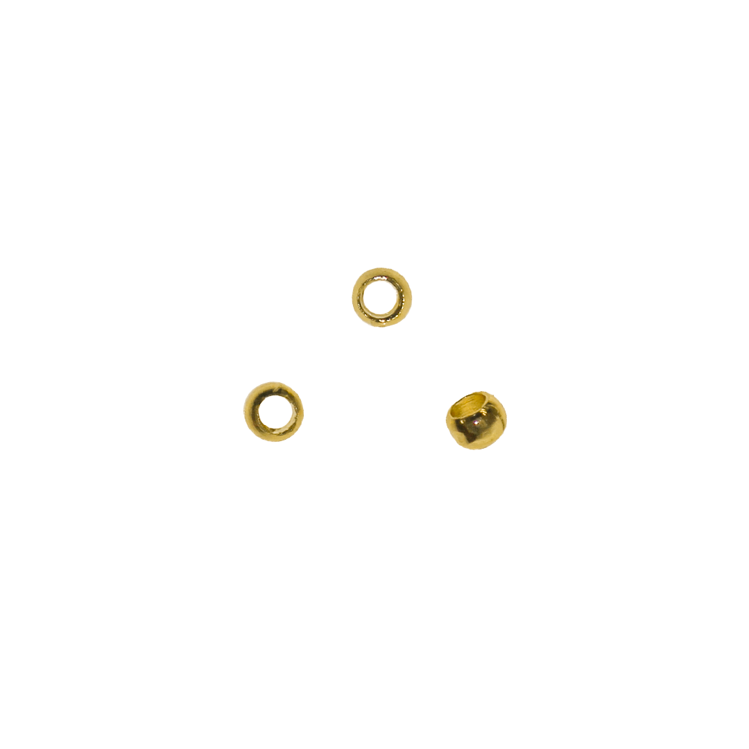 Crimps, Beads, Gold, Alloy, 2mm x 1.4mm, Sold Per pkg of Approx 500