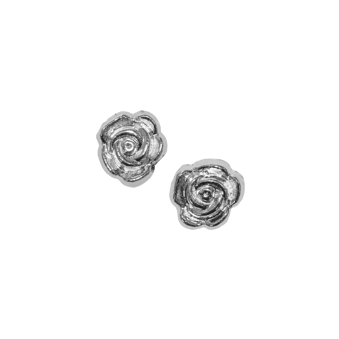 Spacers, Rose, Flower, Silver, Alloy, 6.8mm x 6.2mm, Sold Per pkg of 24