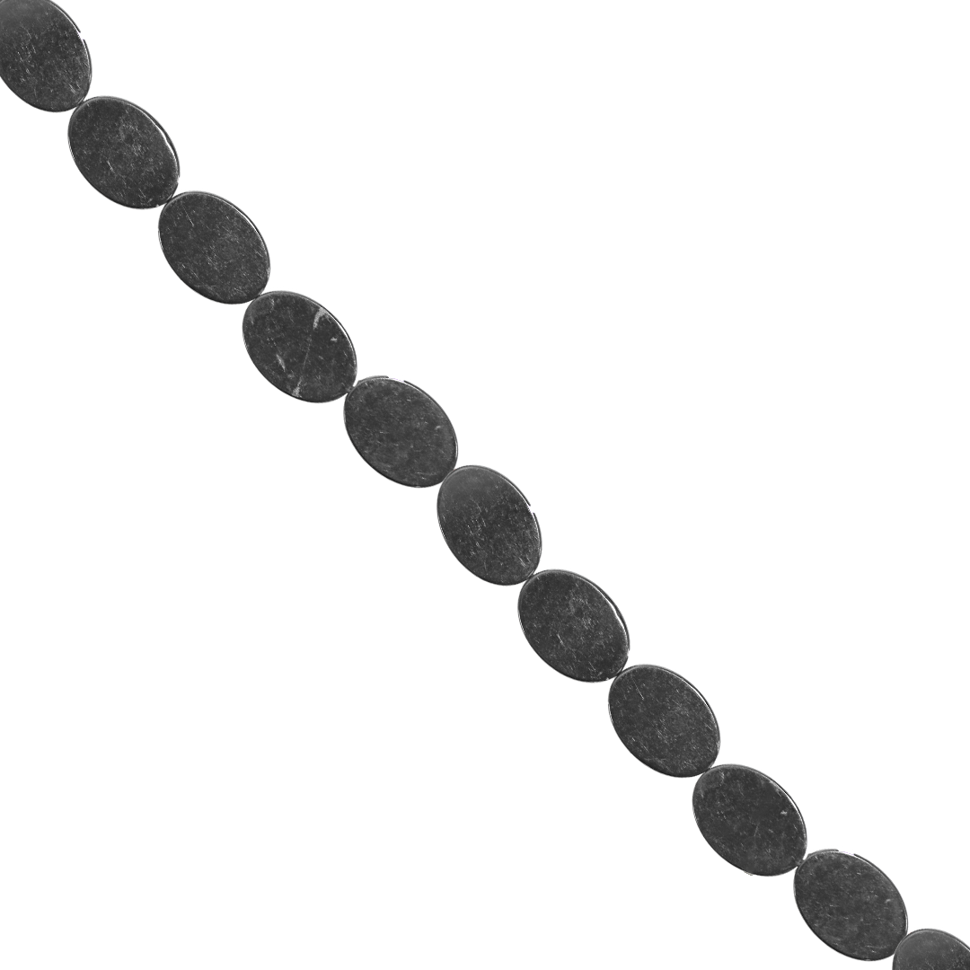 Hematite, Oval, Semi-Precious Stone, 13.5mm x 10mm, Approx 25 pcs per strand