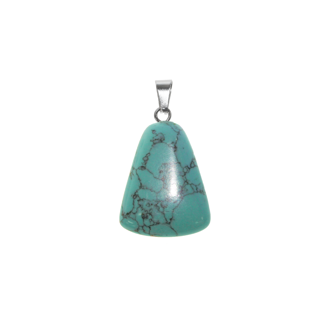 Trapezoid Stone Pendant, Semi-Precious Stones, 21mm x 17mm, Sold Per pkg of 1, Available in Multiple Gemstones