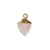 Charm, Rose Quartz, Semi-Precious Stones, Gold, Alloy, 18mm x 11.5mm, Sold Per pkg of 1