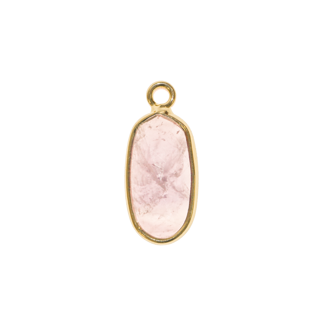 Charm, Faceted, Oval, Semi-Precious Stones, Gold, Alloy, 17.5mm x 8mm, Sold Per pkg of 1, Available in Multiple Gemstones