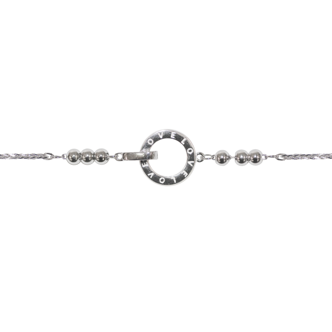 Oval Circle Interlocking Curb Chain Bracelet, 925 Sterling Silver, 6.5″ + 1.5" extension- 1 Pc