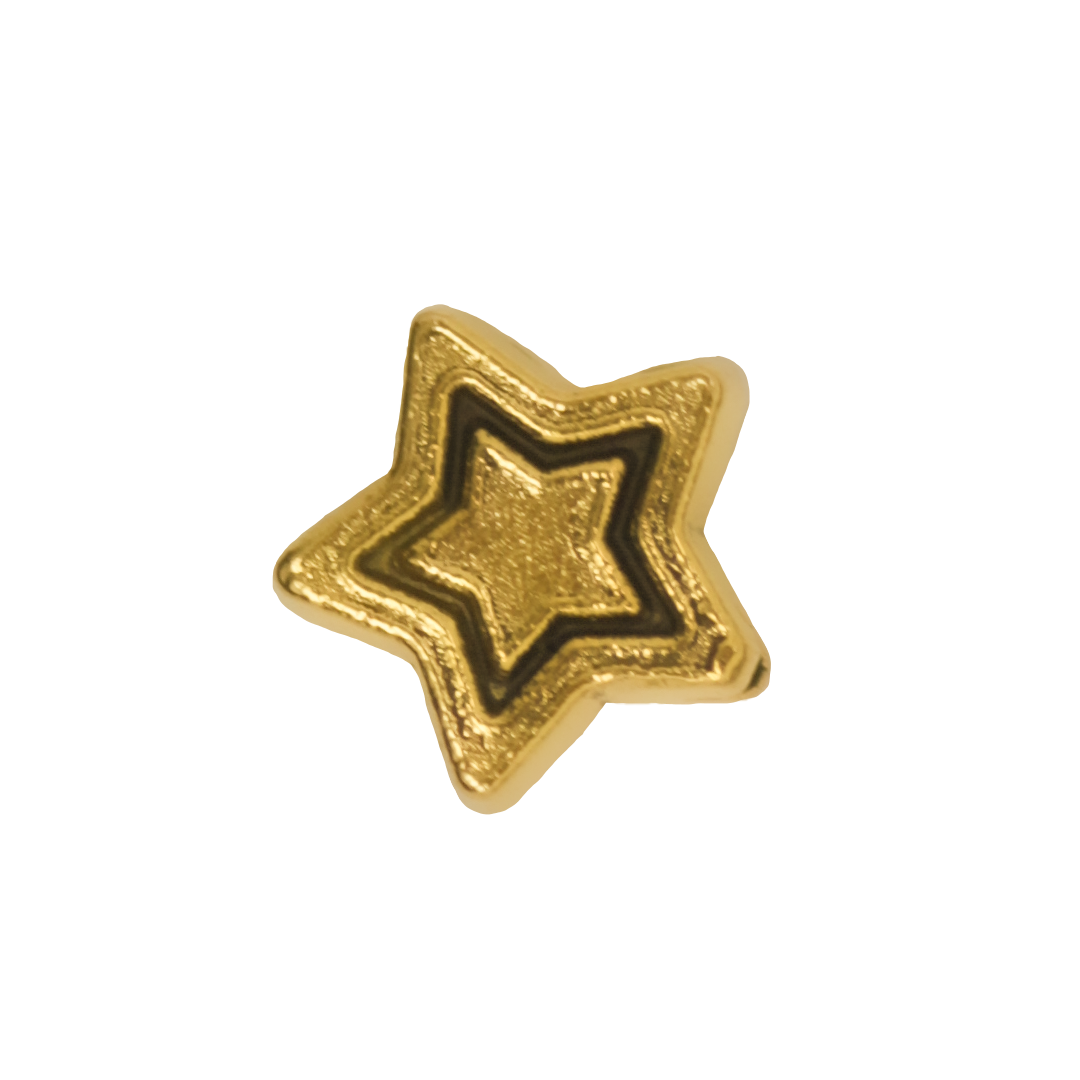 Spacers, Star Bead, Gold, Alloy, 6mm, Sold Per pkg of 24