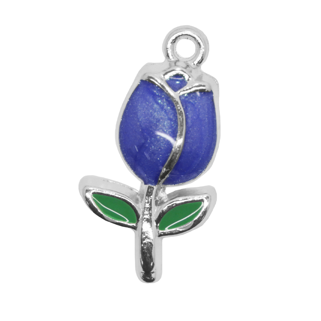 Charm, Tulip, Enameled, Alloy, 22mm x 11.5mm x 3mm, Sold Per pkg of 10, Available in Multiple Colours