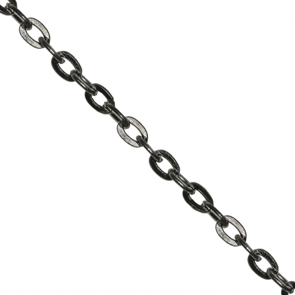 Chains, Flat Cable Chain, Gunmetal, Alloy, 5mm x 3mm x 1.5mm loop - So ...