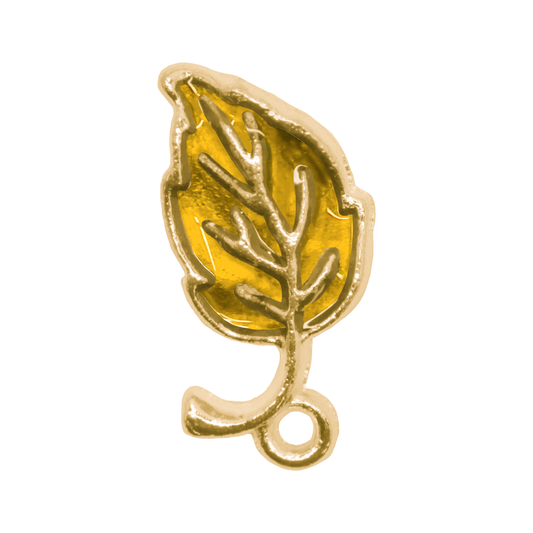 Charm, Leaf, Enameled, Alloy, 16.5mm x 9.5mm x 2mm, Sold Per pkg of 10, Available in Multiple Colours
