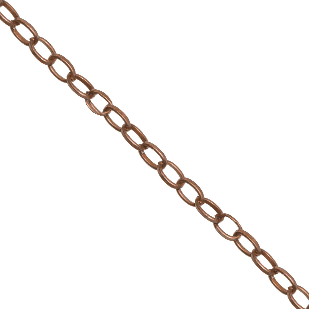 Chains, Cable Chain, Copper, Alloy, 5mm x 3mm x 1.5mm loop - Sold Per Meter