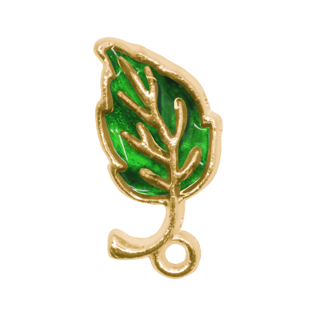 Charm, Leaf, Enameled, Alloy, 16.5mm x 9.5mm x 2mm, Sold Per pkg of 10, Available in Multiple Colours