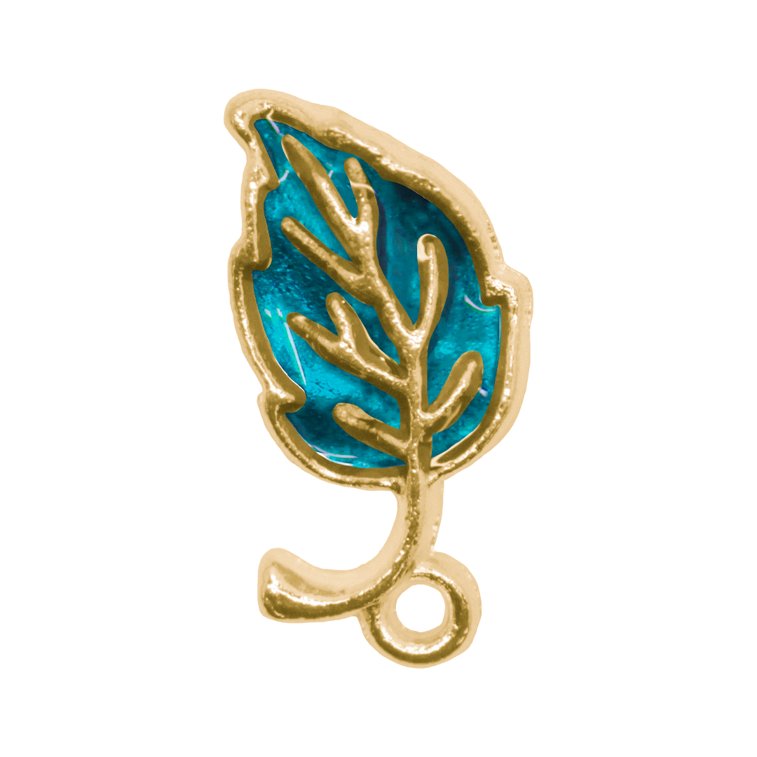 Charm, Leaf, Enameled, Alloy, 16.5mm x 9.5mm x 2mm, Sold Per pkg of 10, Available in Multiple Colours