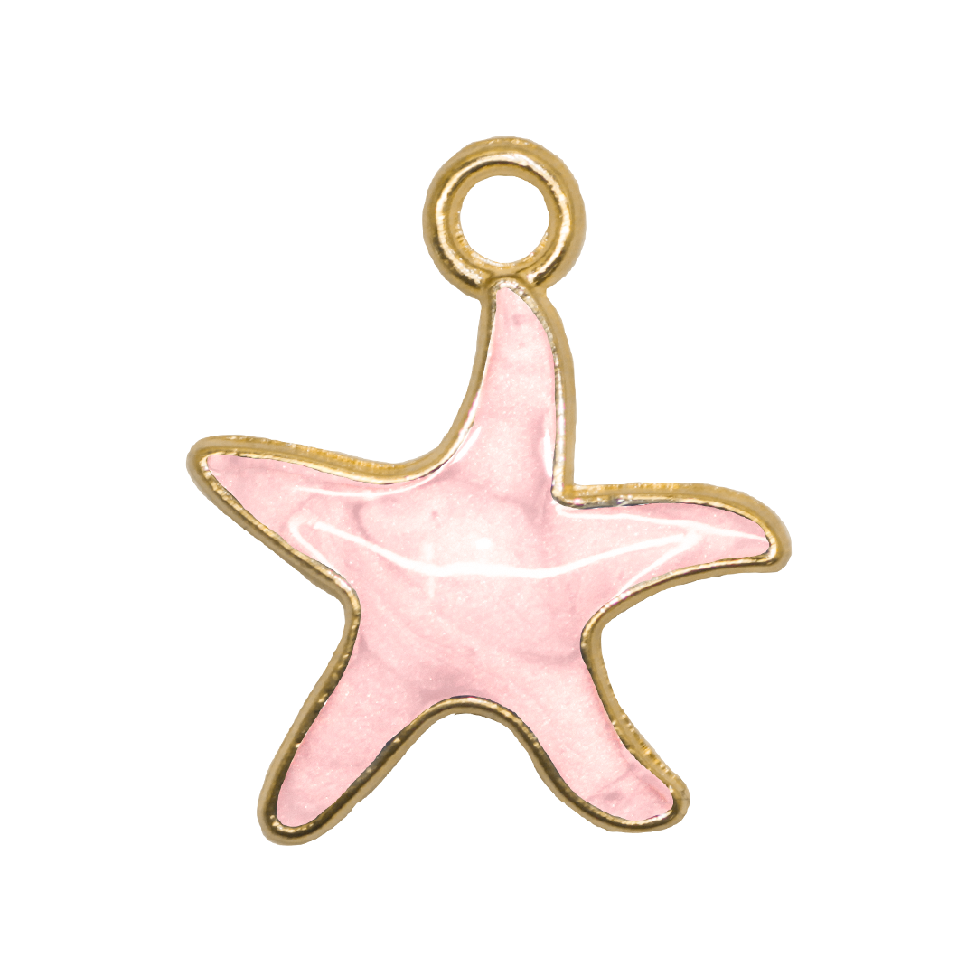 Charm, Starfish, Enameled, Alloy, 20.5mm x 16.5mm x 2mm, Sold Per pkg of 12, Available in Multiple Colours