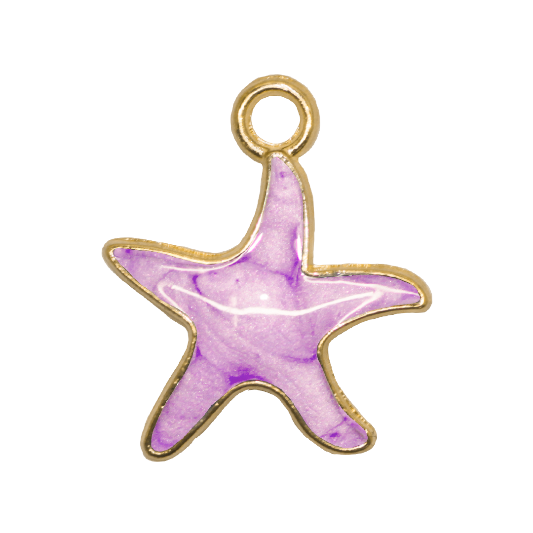 Charm, Starfish, Enameled, Alloy, 20.5mm x 16.5mm x 2mm, Sold Per pkg of 12, Available in Multiple Colours