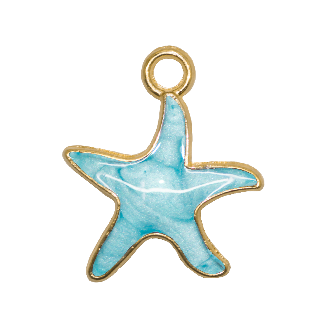 Charm, Starfish, Enameled, Alloy, 20.5mm x 16.5mm x 2mm, Sold Per pkg of 12, Available in Multiple Colours