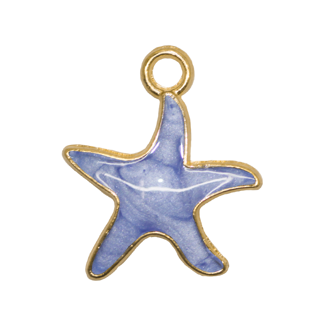 Charm, Starfish, Enameled, Alloy, 20.5mm x 16.5mm x 2mm, Sold Per pkg of 12, Available in Multiple Colours