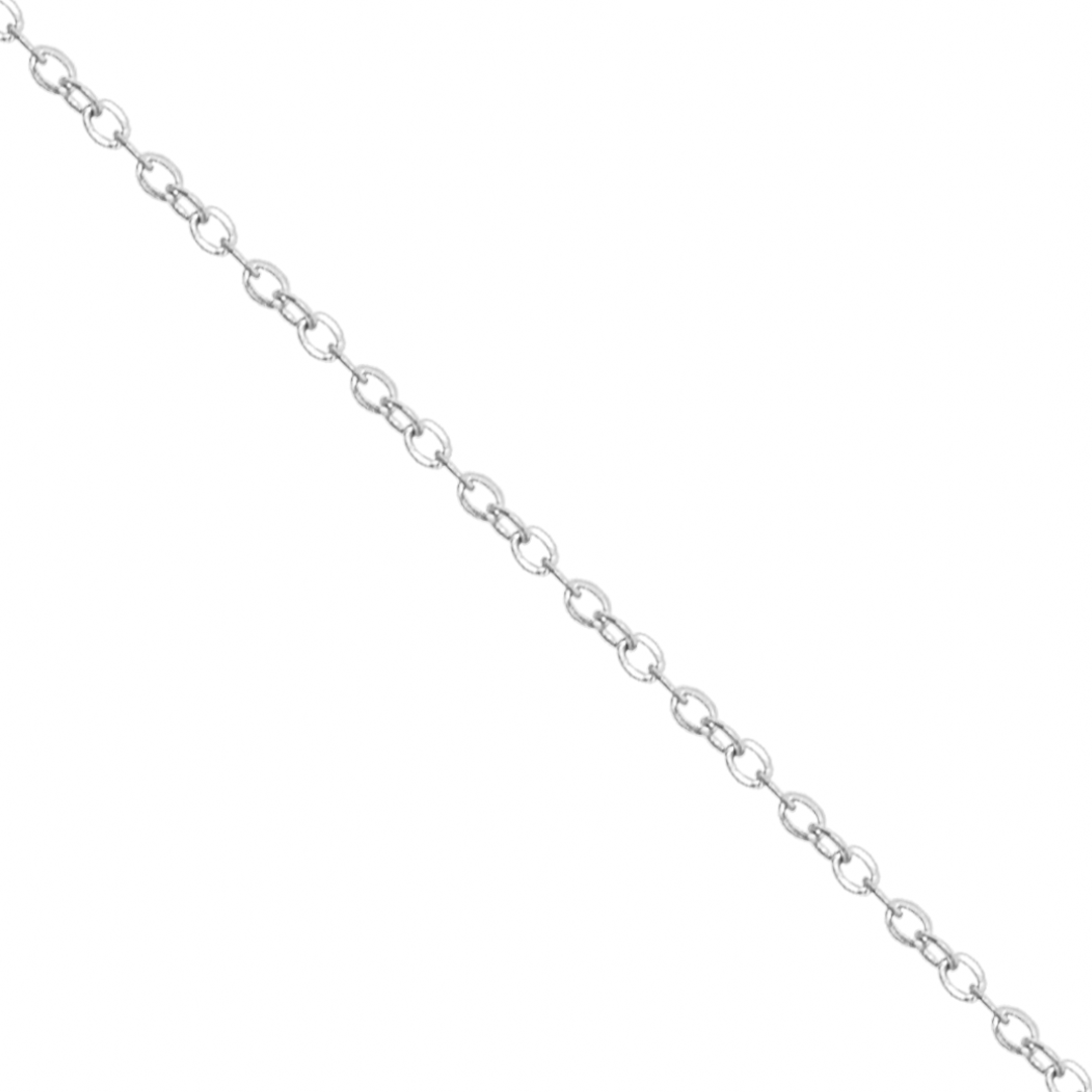 Chains, Flat Curb Chain, Alloy, Light Silver, 2.5mm x 2mm x 1.5mm per loop - Sold Per Meter
