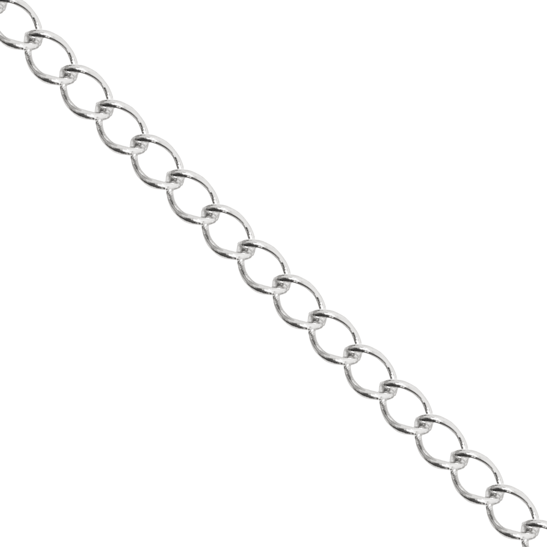 Chains, Curb Chain, Alloy, 4.5mm x 3.5mm x 2mm per loop - Sold Per Meter