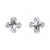 Earrings, Cubic Zirconia Flower Stud, 925 Sterling Silver, 7mm, Sold per pkg of 1 pair
