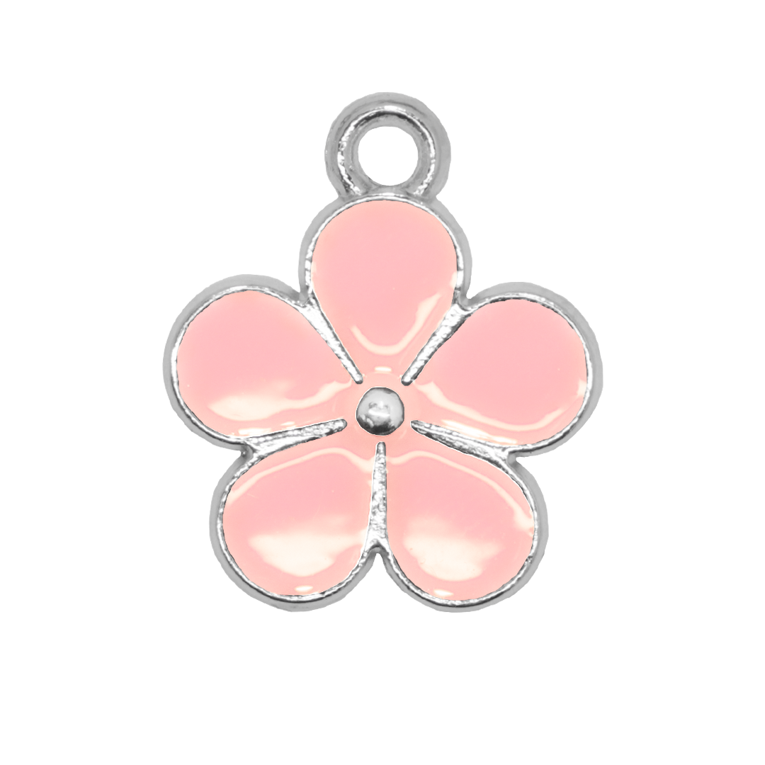 Charms, Flower, Enameled, Alloy, 16.5mm x 14mm x 1.5mm, Sold Per pkg of 12, Available in Multiple Colours