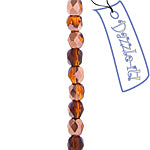 Czech F/P 4mm Madeira Topaz Capri Transparent