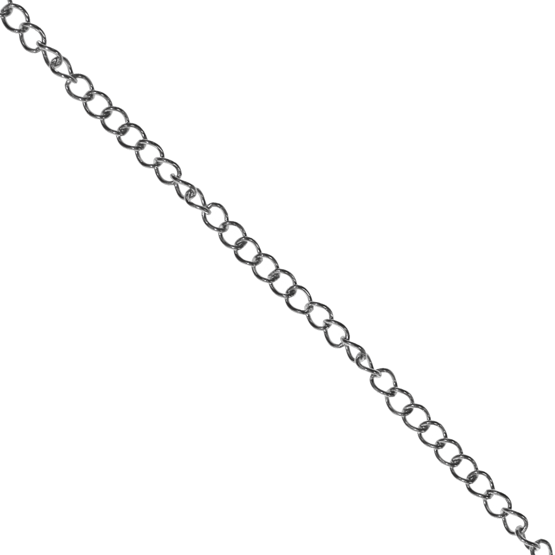 Chains, Curb, Stainless Steel, 3.5mm x 2.5mm x 1.2mm, Sold per Meter, Available in Multiple Colours