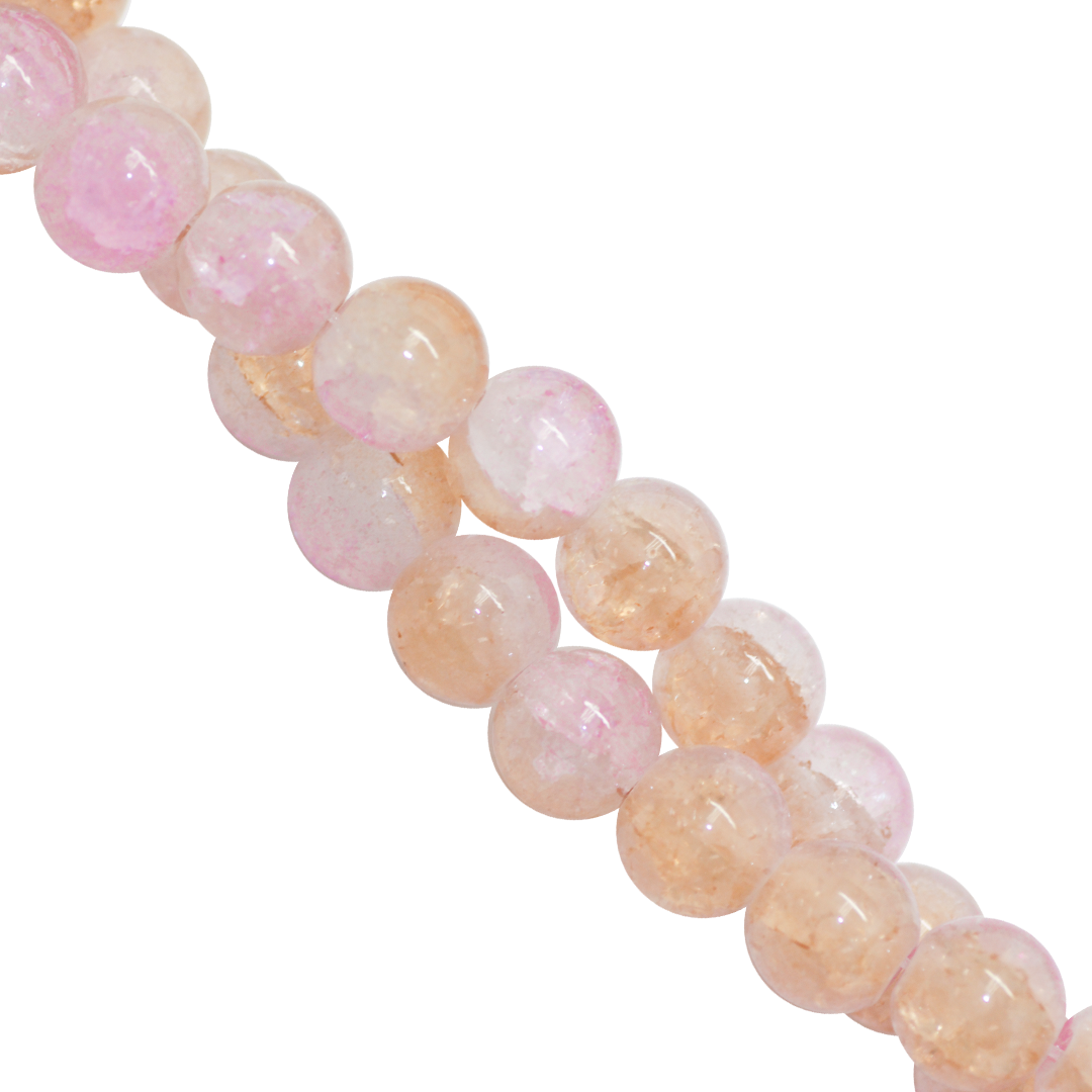 Marble Style Glass Beads, Cracked, 8mm, Approx 95 pcs per strand, Available in Multiple Colours