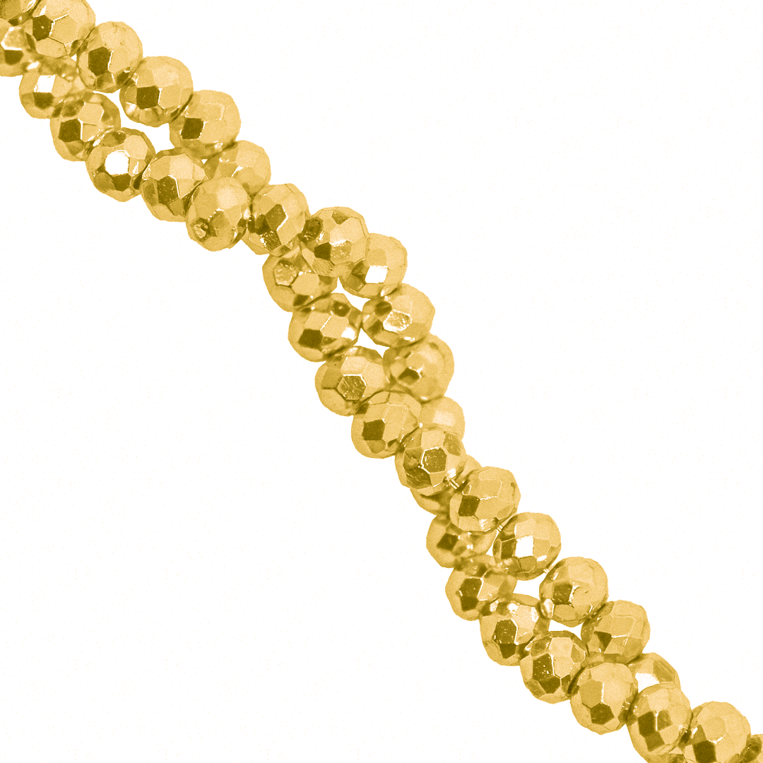 Glass Crystal Beads, Faceted, Round, Metallochrome, 2mm, Approx 170 pcs per strand, Available in Multiple Colours