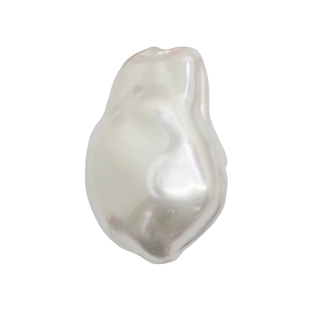 Shell Pearls, Baroque, Iridescent, 20mm x 14mm x 1mm (hole), 4 pcs per Bag