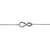 Cable Chain Infinity Bracelet, 925 Sterling Silver, 7" - 1 Pc