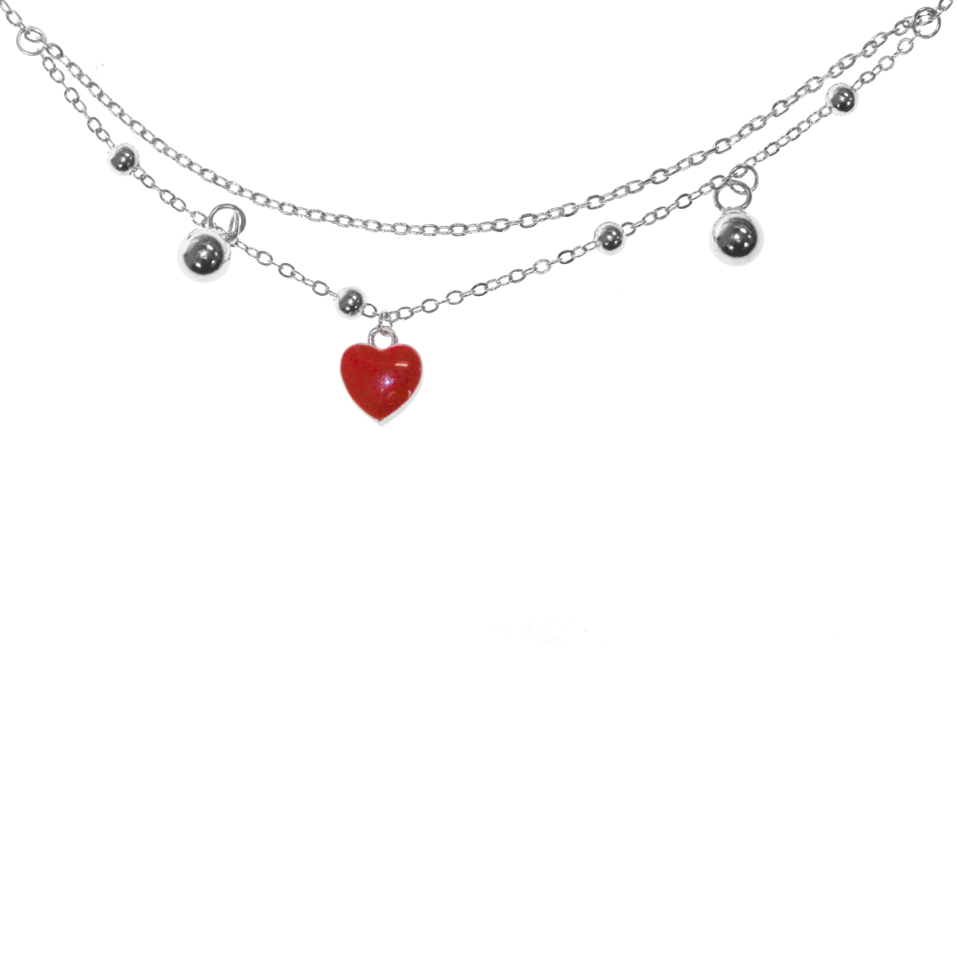 Cable Chain Heart Charm Bracelet, 925 Sterling Silver, 8″ + 2" extension- 1 Pc