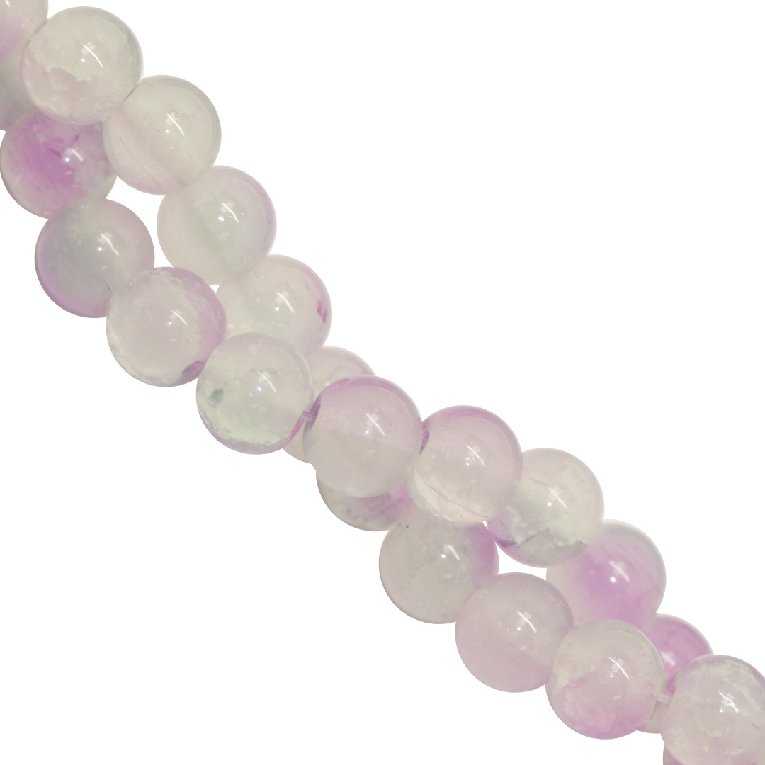 Marble Style Glass Beads, Cracked, 8mm, Approx 95 pcs per strand, Available in Multiple Colours