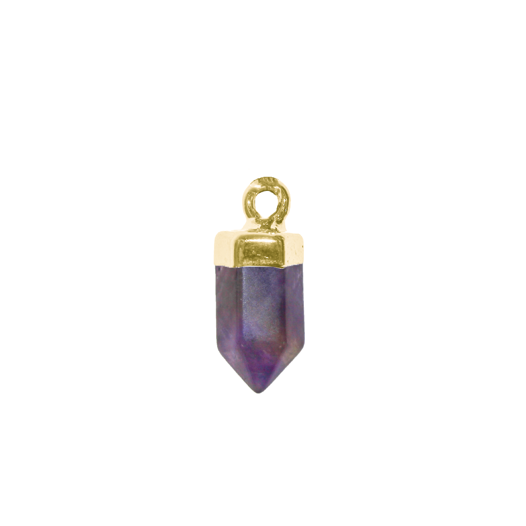 Charm, Faceted Stone, Gold, Alloy, Approx 16.5mm x 7mm, Sold Per pkg of 1, Available in Multiple Gemstones