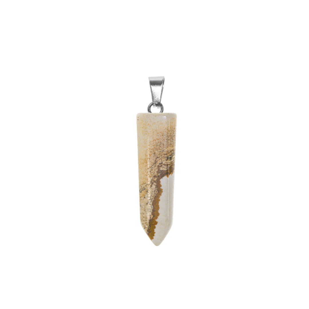 Point Stone Pendant, Semi-Precious Stones, 46-50mm x 14-15mm, Sold Per pkg of 1, Available in Multiple Gemstones
