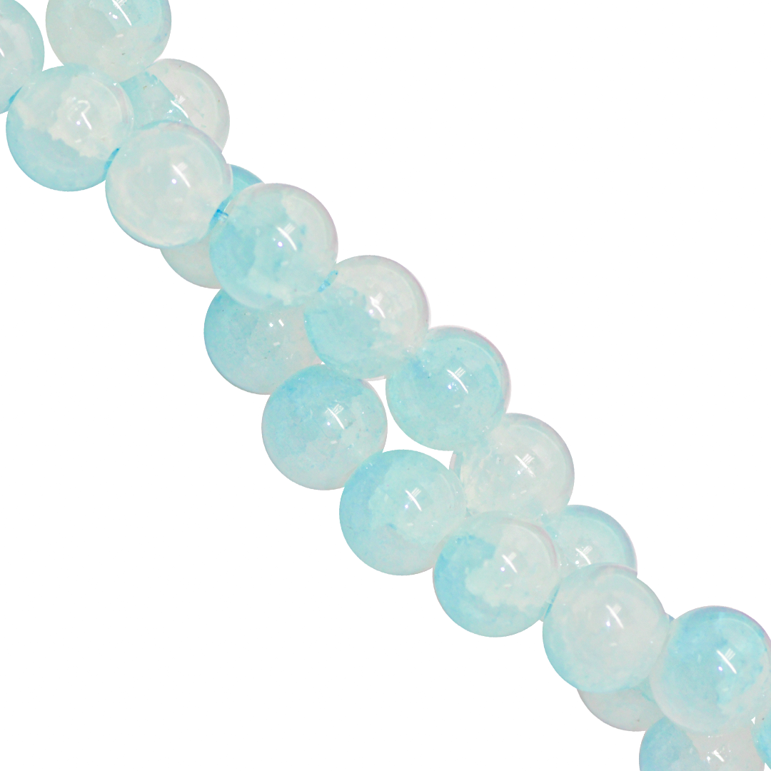 Marble Style Glass Beads, Cracked, 8mm, Approx 95 pcs per strand, Available in Multiple Colours