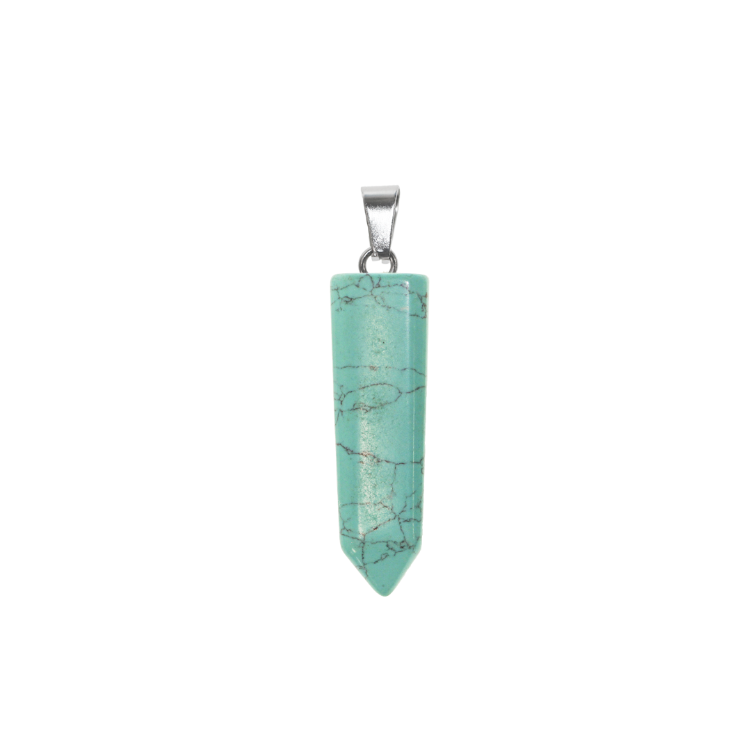 Point Stone Pendant, Semi-Precious Stones, 46-50mm x 14-15mm, Sold Per pkg of 1, Available in Multiple Gemstones