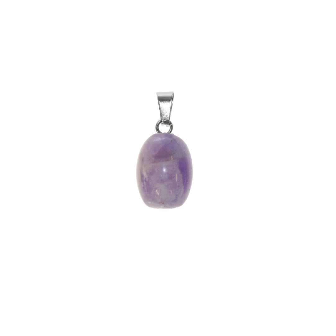 Amethyst Pendant, Barrel, Semi-Precious Stone, 18mm x 13mm, Sold Per pkg of 1