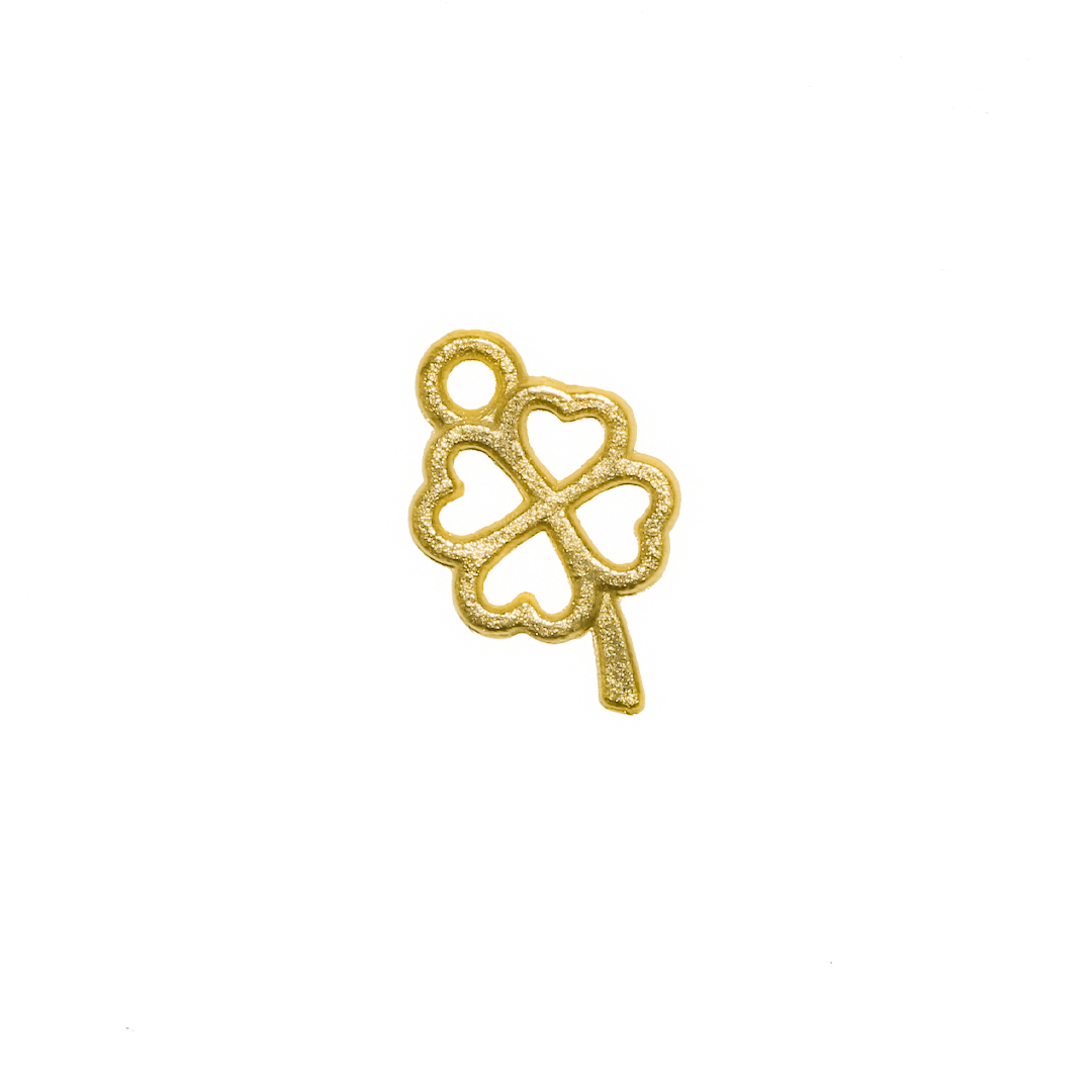 Charms, Four Leaf Clover, Alloy, 10mm x 6mm x 1.2mm, Sold Per pkg of 24, Available in Multiple Colours