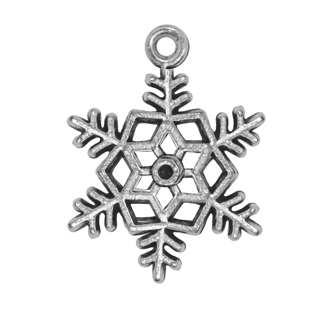 Charms, Snowflake, Silver, Alloy, 18.5mm x 13mm x 1.5mm, Sold Per pkg of 20