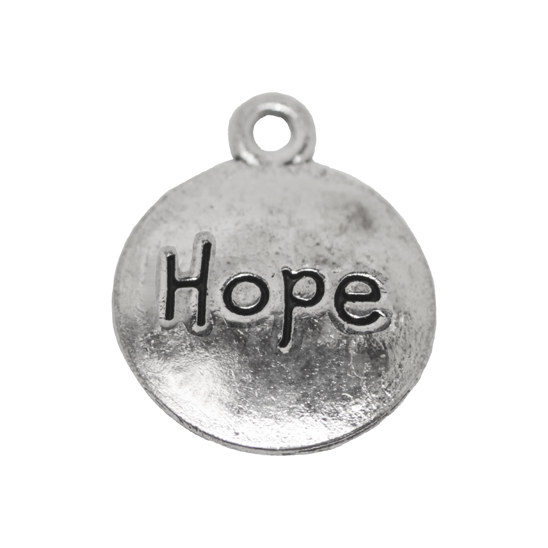 Charms, Hope, Silver, Alloy, 17mm x 14mm x 2mm, Sold Per pkg of 12